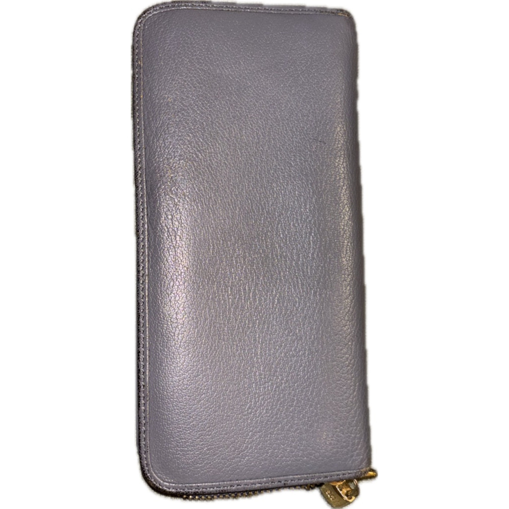 Loewe Gray Leather Zip-Around Wallet